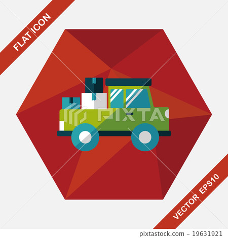 Transportation truck flat icon with long shadow,eps10 19631921