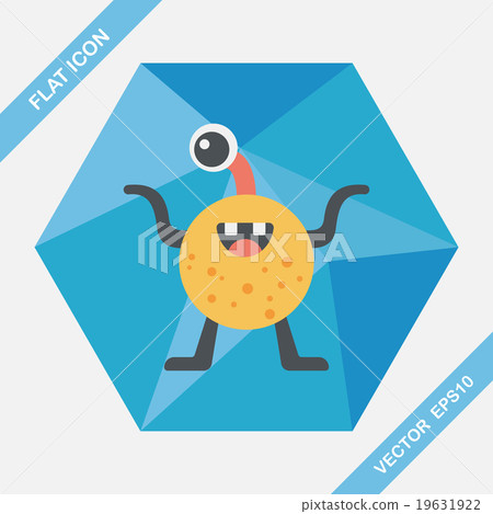 Space alien flat icon with long shadow,eps10 19631922