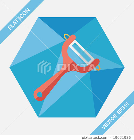 kitchenware peeler flat icon with long shadow,eps10 kitchenware peeler flat icon with long shadow,eps10 19631926