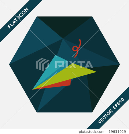 paper airplane flat icon with long shadow 19631929