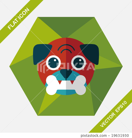 Pet dog flat icon with long shadow,eps10 19631930
