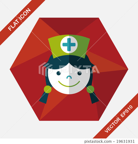 Medical nurse flat icon with long shadow,eps10 19631931