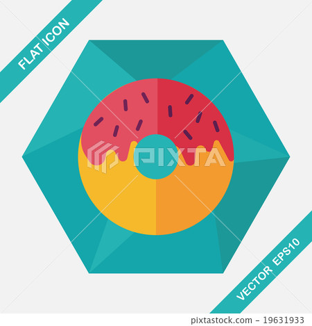 Donut flat icon with long shadow,eps10 19631933