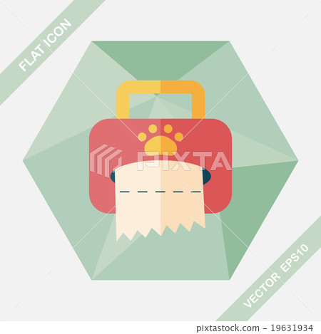 Pet style tissue case flat icon with long shadow,eps10 19631934