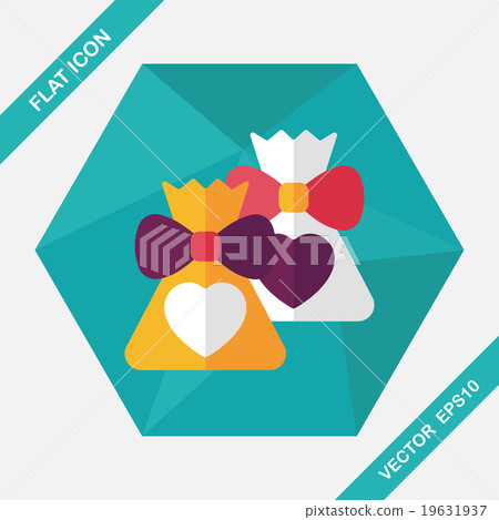 wedding gift flat icon with long shadow,eps10 wedding gift flat icon with long shadow,eps10 19631937