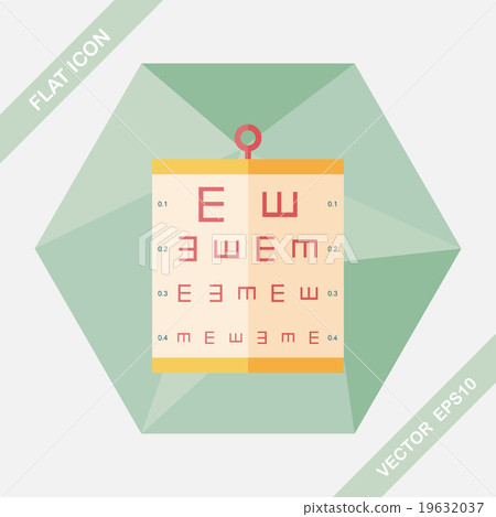 eye test chart flat icon with long shadow,eps10 19632037