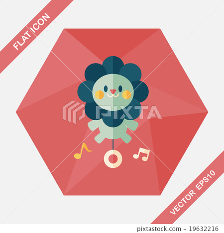 lion toy flat icon with long shadow,eps10 lion toy flat icon with long shadow,eps10 19632216