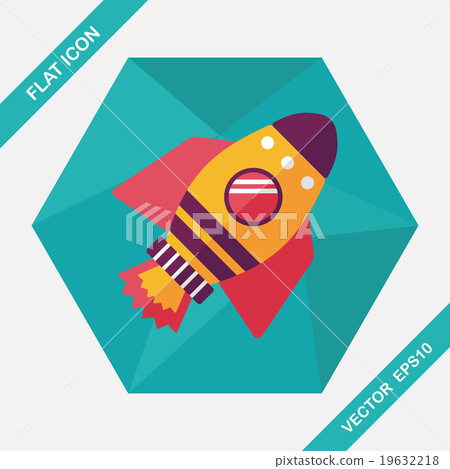 Space rocket flat icon with long shadow,eps10 Space rocket flat icon with long shadow,eps10 19632218