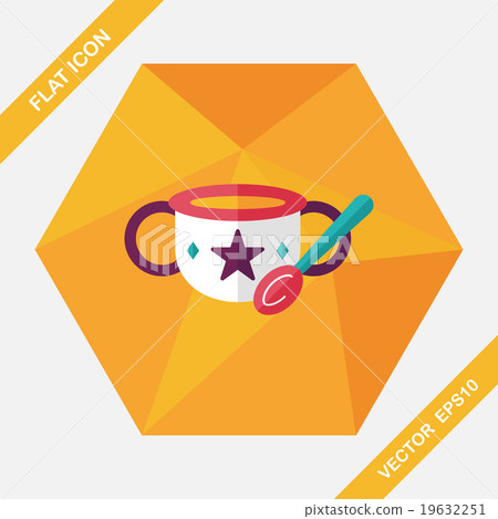 baby food bowl flat icon with long shadow,eps10 19632251