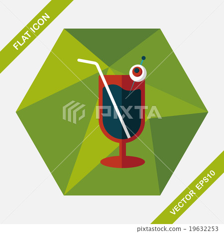Halloween cocktail flat icon with long shadow,eps10 Halloween cocktail flat icon with long shadow,eps10 19632253