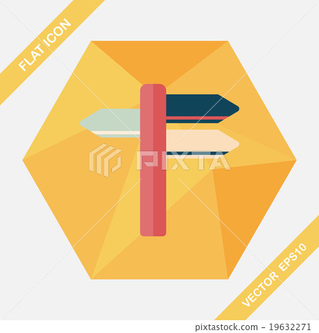 Signpost flat icon with long shadow Signpost flat icon with long shadow 19632271
