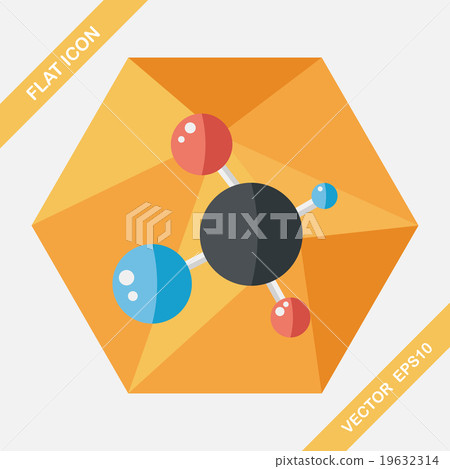 Molecule flat icon with long shadow,eps10 - Stock Illustration ...