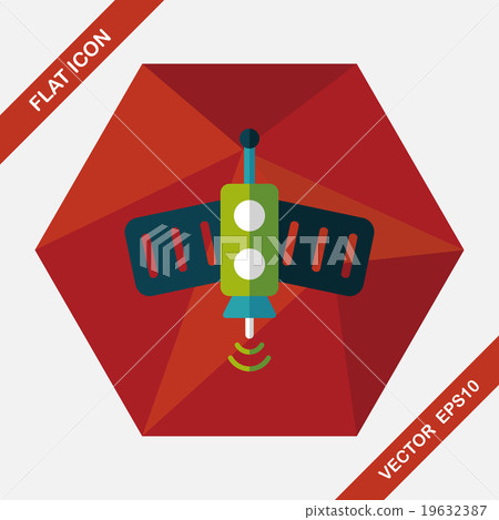 Space Satellite flat icon with long shadow,eps10 19632387