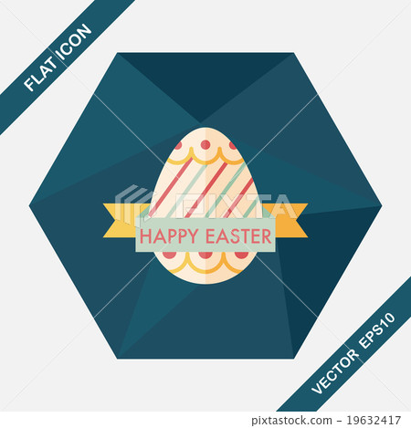 easter egg flat icon with long shadow,eps10 easter egg flat icon with long shadow,eps10 19632417