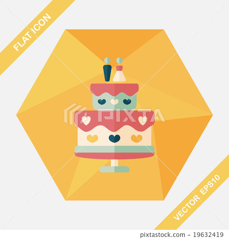 wedding cake flat icon with long shadow,eps10 wedding cake flat icon with long shadow,eps10 19632419