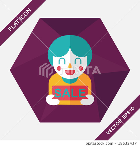 SALE Shopaholic flat icon with long shadow,eps10 SALE Shopaholic flat icon with long shadow,eps10 19632437