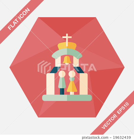 wedding ceremony in chruch flat icon with long shadow,eps10 wedding ceremony in chruch flat icon with long shadow,eps10 19632439