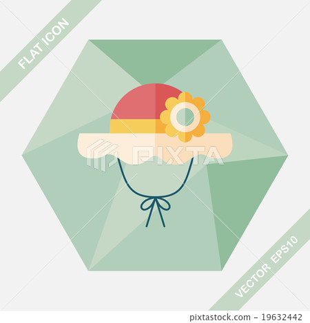 Women hat flat icon with long shadow,eps10 Women hat flat icon with long shadow,eps10 19632442