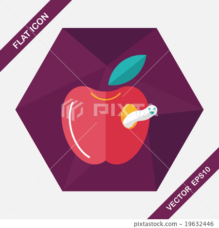 Apple flat icon with long shadow,eps10 19632446