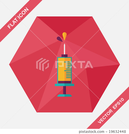 syringe flat icon with long shadow syringe flat icon with long shadow 19632448