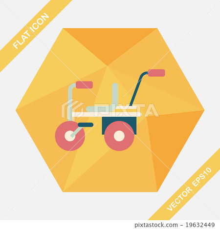 Child bike flat icon with long shadow,eps10 Child bike flat icon with long shadow,eps10 19632449