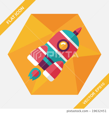 Space rocket flat icon with long shadow,eps10 Space rocket flat icon with long shadow,eps10 19632451