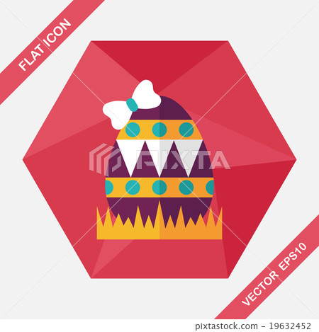 easter egg flat icon with long shadow,eps10 easter egg flat icon with long shadow,eps10 19632452