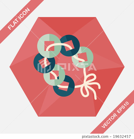 Chinese New Year flat icon with long shadow,eps10, Ancient coins Chinese New Year flat icon with long shadow,eps10, Ancient coins 19632457