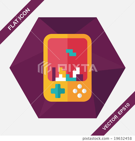 Handheld game consoles flat icon with long shadow,eps10 Handheld game consoles flat icon with long shadow,eps10 19632458