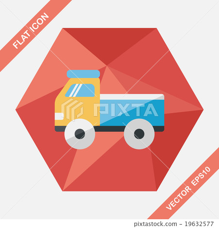 Truck flat icon with long shadow,eps10 19632577