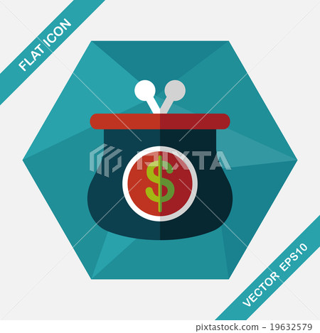 purse flat icon with long shadow,eps10 19632579
