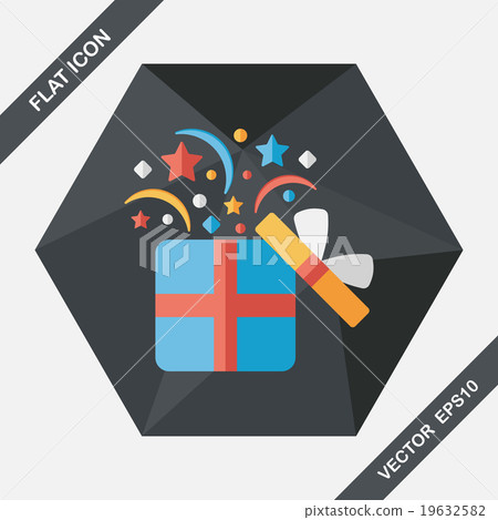 shopping present flat icon with long shadow,eps10 19632582