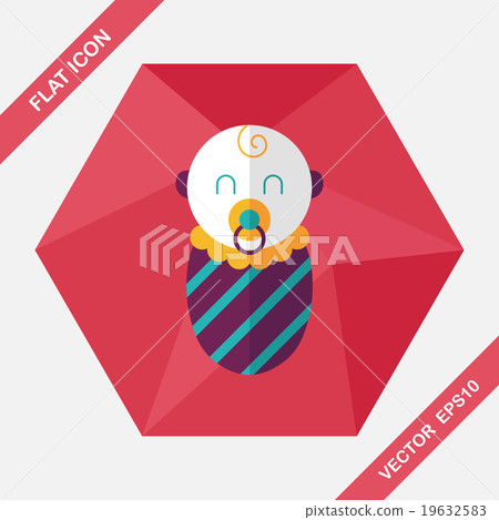 baby flat icon with long shadow,eps10 19632583