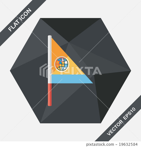 Flag flat icon with long shadow 19632584