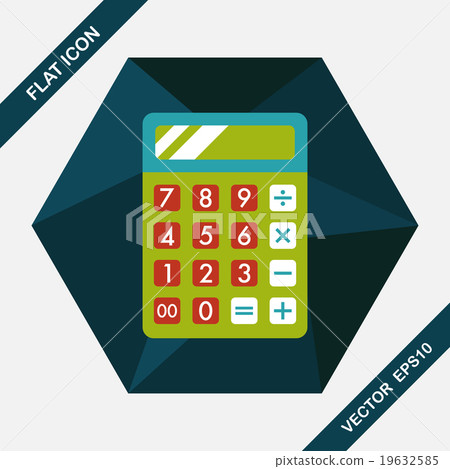 calculator flat icon with long shadow,eps10 calculator flat icon with long shadow,eps10 19632585