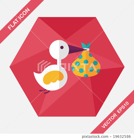 bird and baby flat icon with long shadow,eps10 bird and baby flat icon with long shadow,eps10 19632586