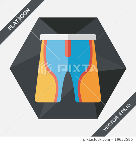 cycling shorts flat icon with long shadow,eps10 19632590