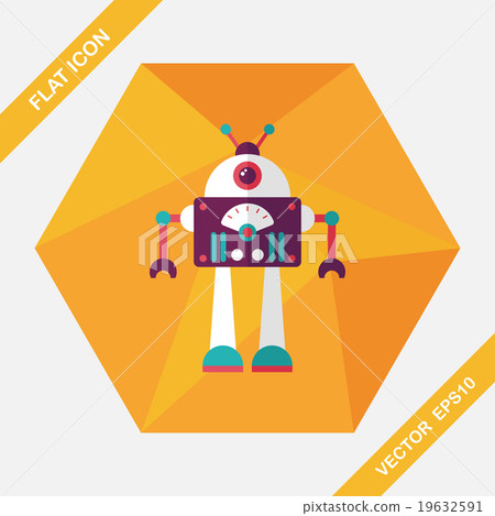 robot concept flat icon with long shadow,eps10 19632591