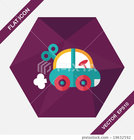 toy car flat icon with long shadow,eps10 19632592