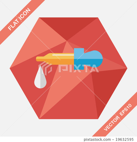 dropper flat icon with long shadow 19632595
