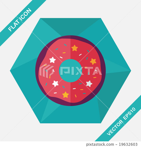 donut flat icon with long shadow,eps10 donut flat icon with long shadow,eps10 19632603