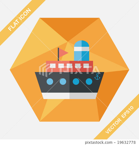 ship boat flat icon with long shadow,eps10 - Stock Illustration ...
