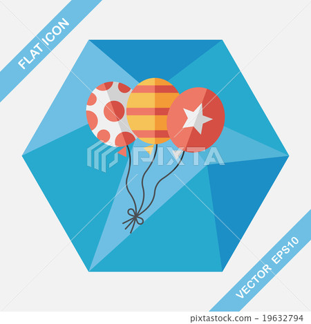 balloons flat icon with long shadow,eps10 - Stock Illustration ...
