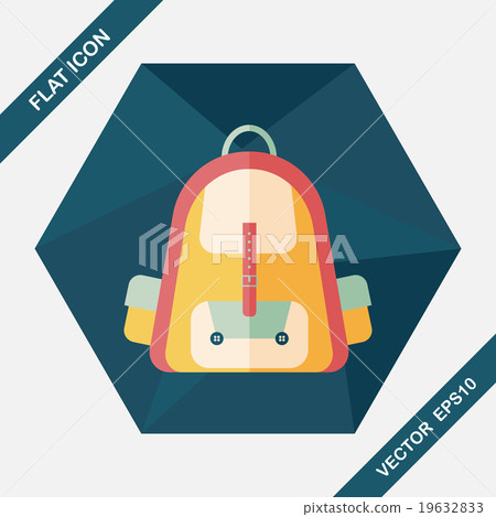 Backpack flat icon with long shadow,eps10 - Stock Illustration ...