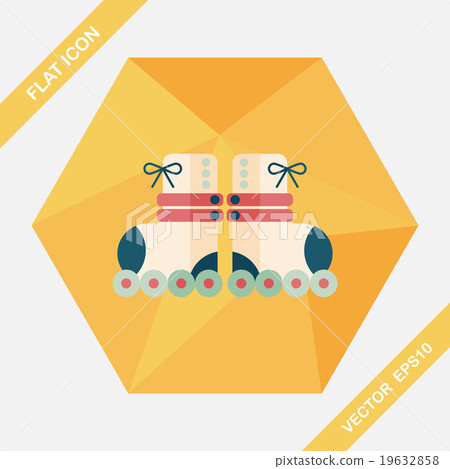 Roller skates flat icon with long shadow,eps10 Roller skates flat icon with long shadow,eps10 19632858
