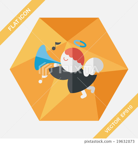 angel flat icon with long shadow, eps10 19632873