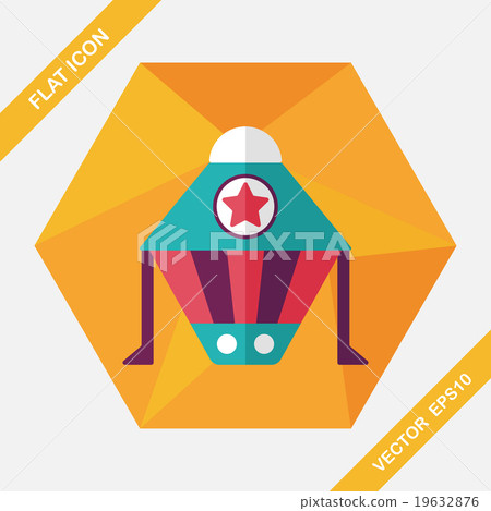 Spaceship flat icon with long shadow,eps10 Spaceship flat icon with long shadow,eps10 19632876