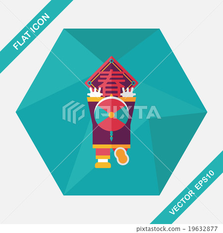 Chinese New Year flat icon with long shadow,eps10, the little bo Chinese New Year flat icon with long shadow,eps10, the little bo 19632877