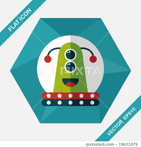 Space flat icon with long shadow,eps10 19632879