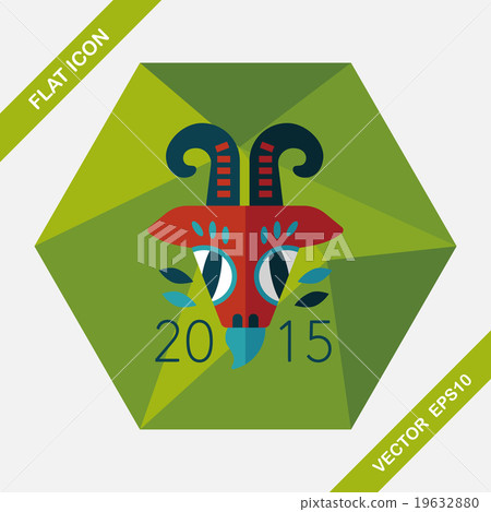 Chinese New Year flat icon with long shadow,eps10, Chinese Zodia 19632880